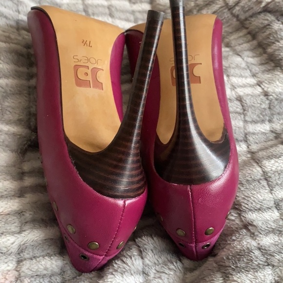 Joe’s raspberry red leather high heels pumps - Picture 9 of 10
